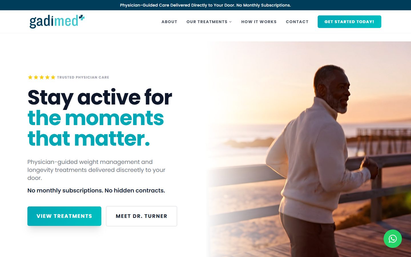 GadiMed website, above the fold
